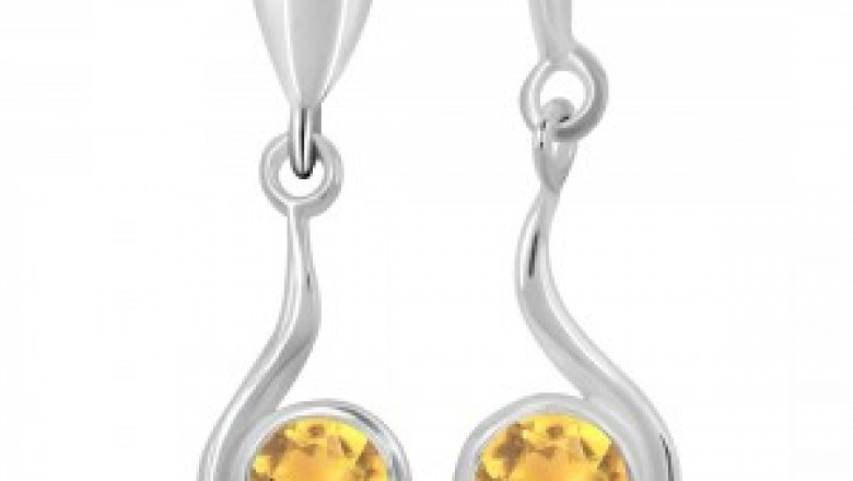 Yellow Stone Citrine Earings