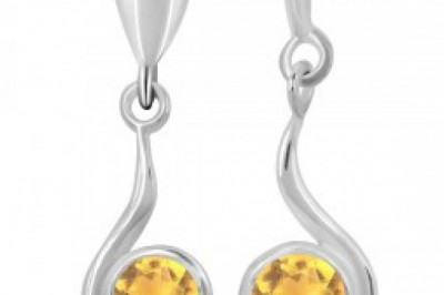 Yellow Stone Citrine Earings
